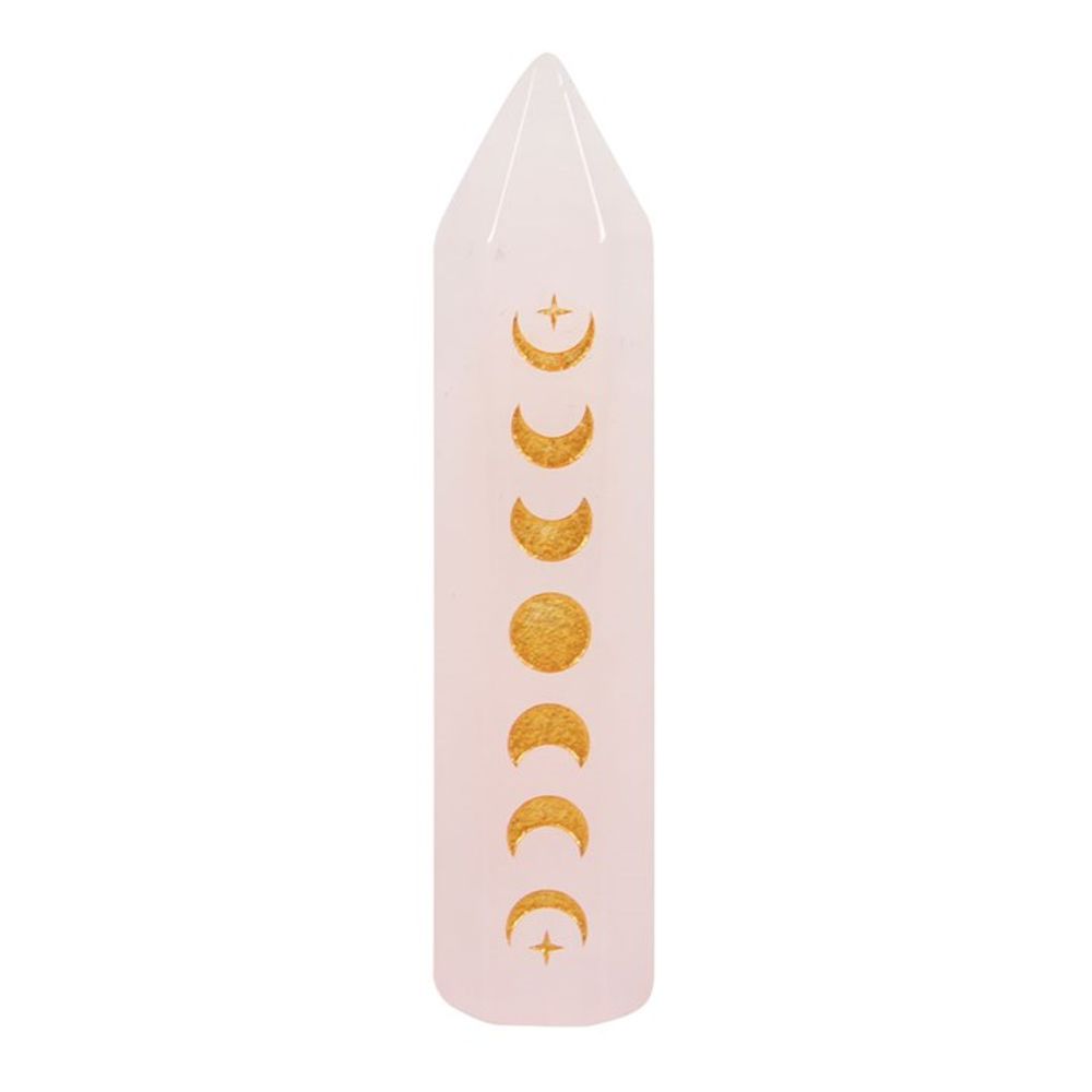 5cm Rose Quartz Moon Phase Crystal Point N/A