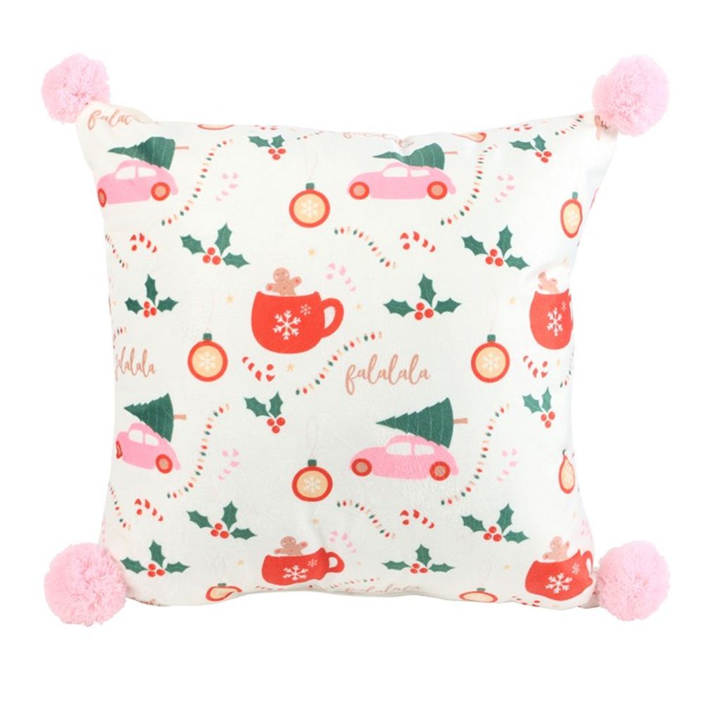 Square Sugarplum Fun Christmas Print Cushion N/A