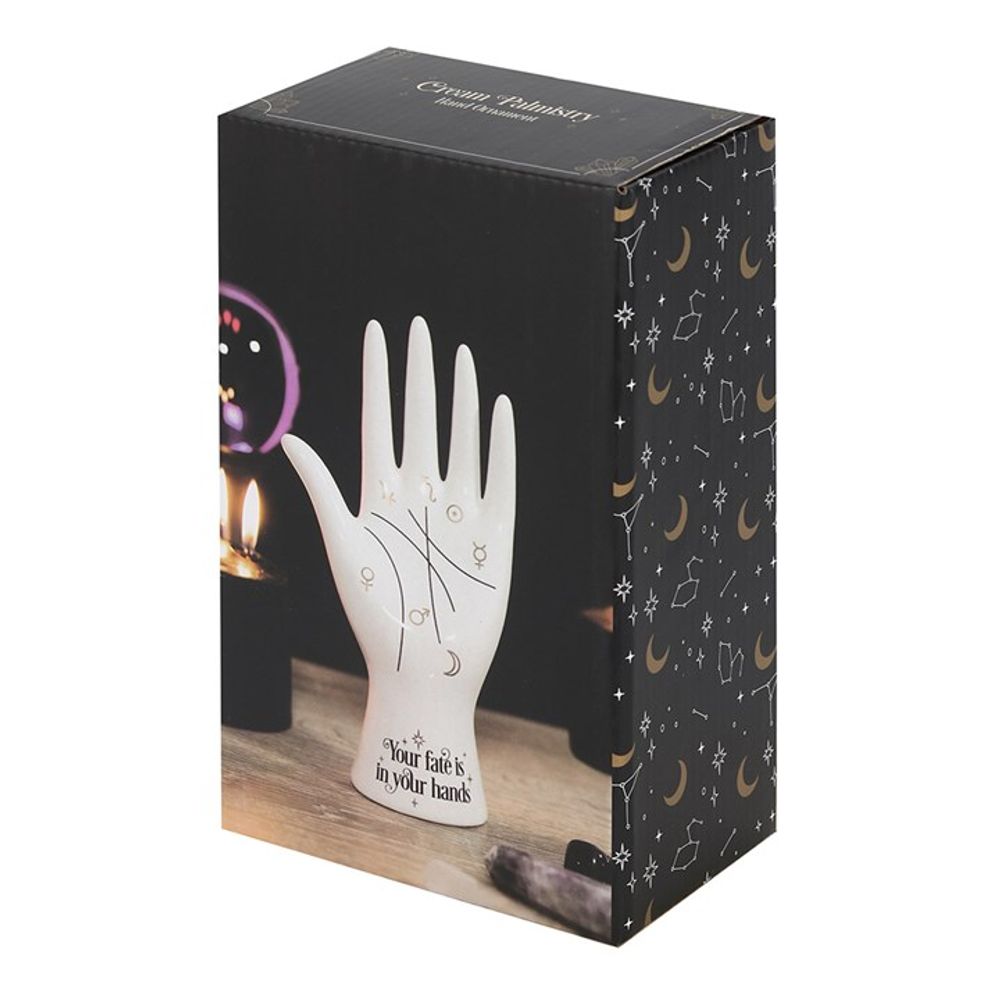 White Ceramic Palmistry Hand Ornament N/A