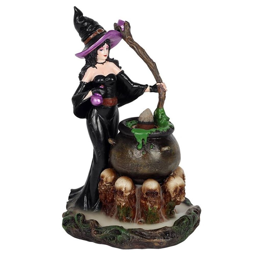 Witch with Cauldron Backflow Incense Burner N/A