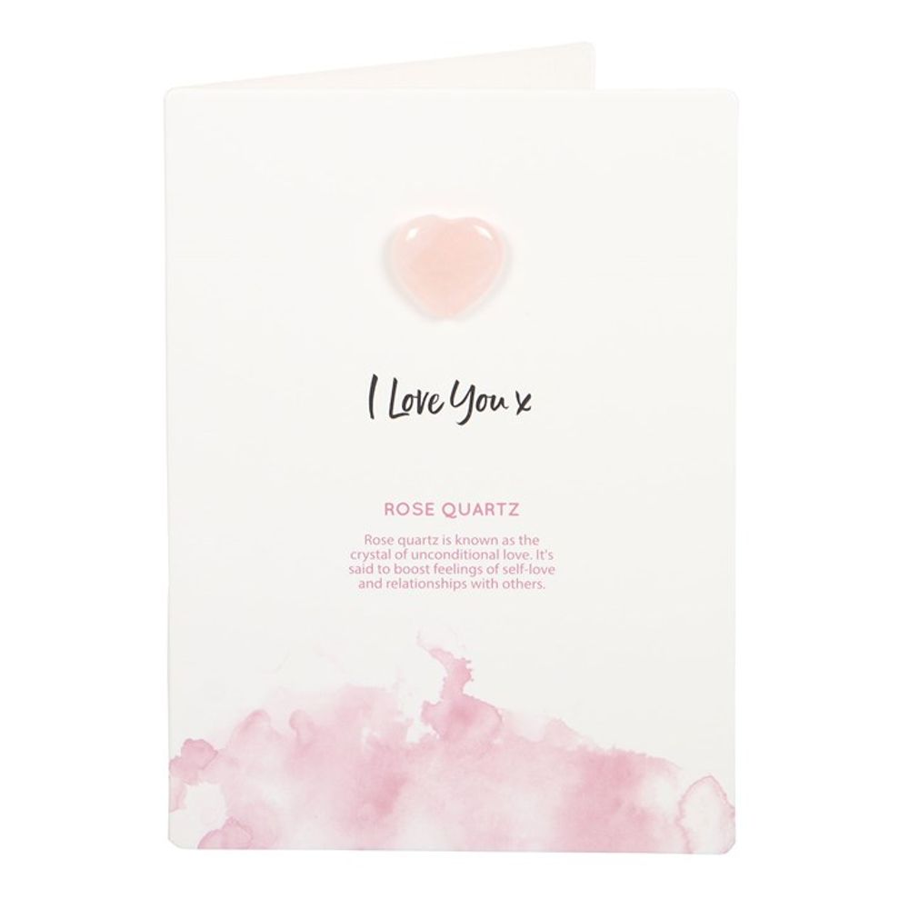 I Love You Rose Quartz Crystal Heart Greeting Card N/A