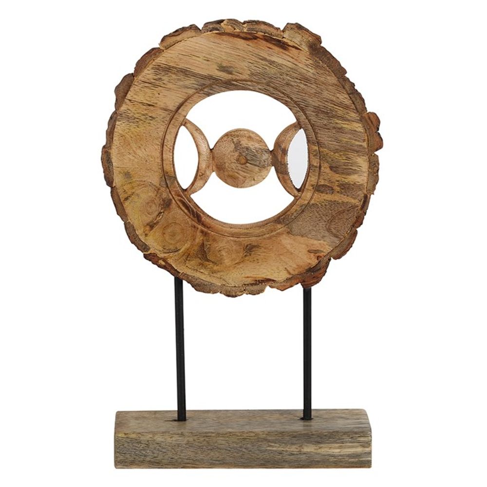 Wooden Triple Moon Ornament N/A