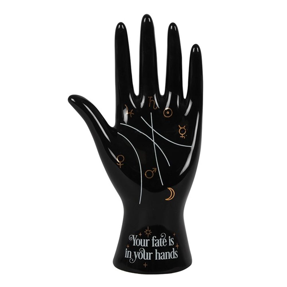 Black Ceramic Palmistry Hand Ornament N/A