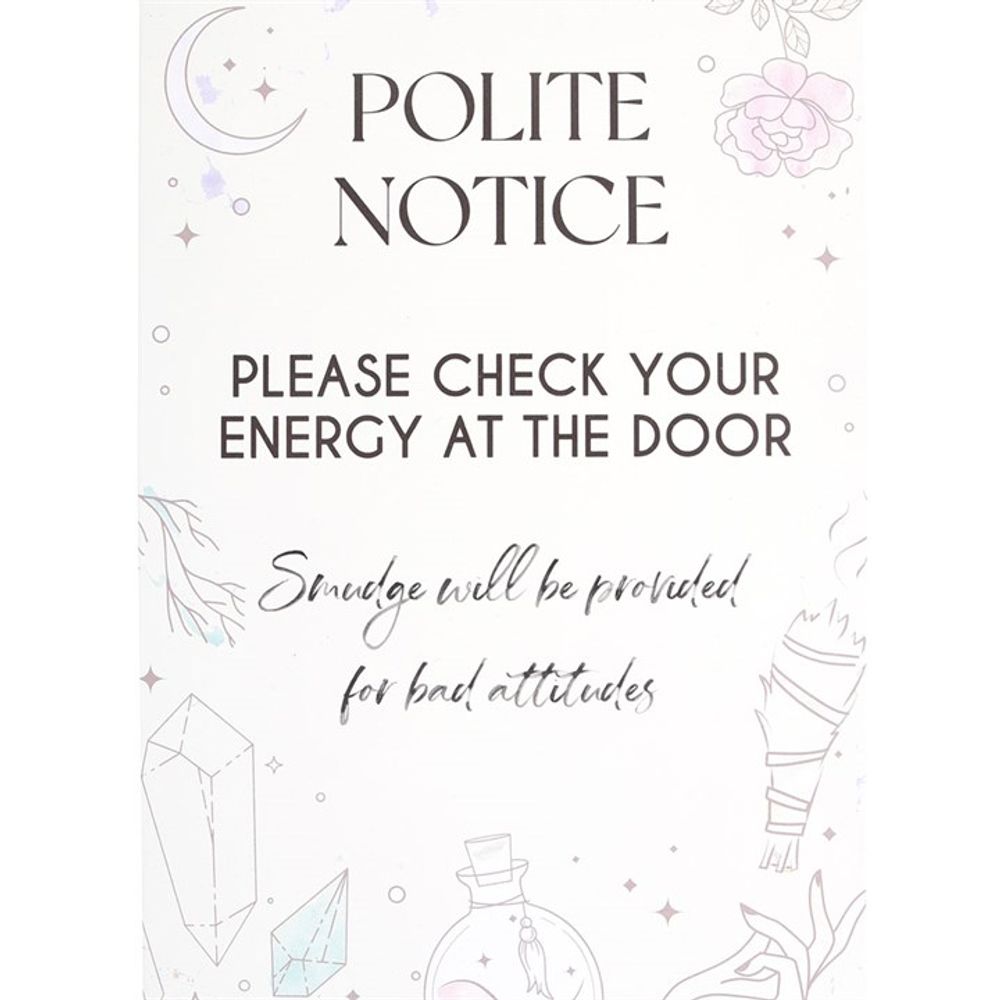 Check Your Energy at the Door Metal Hanging Sign N/A