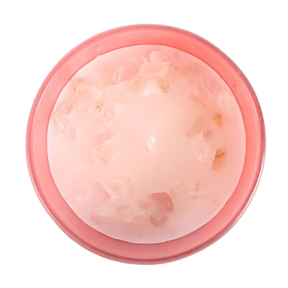 The Sun Rose Quartz Crystal Chip Candle N/A