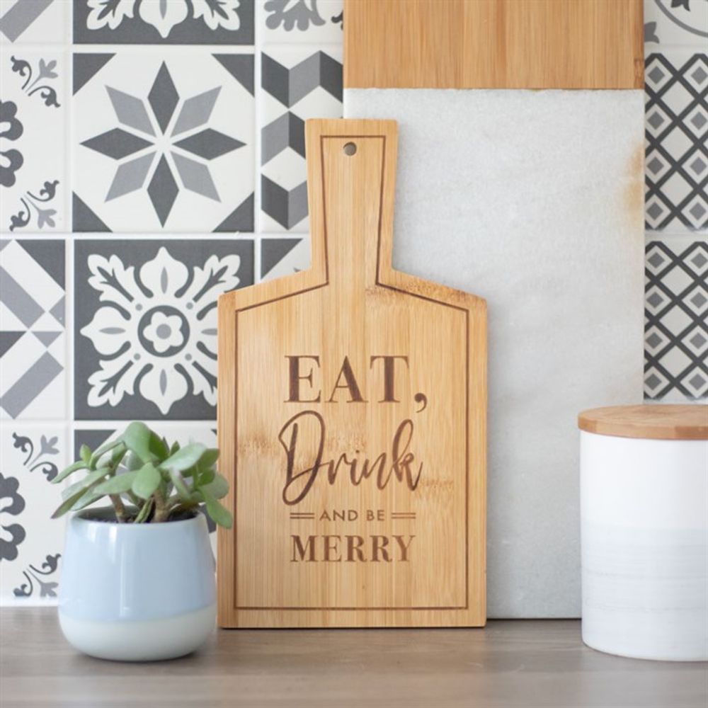 Eat, Drink and Be Merry Bamboo Serving Board N/A