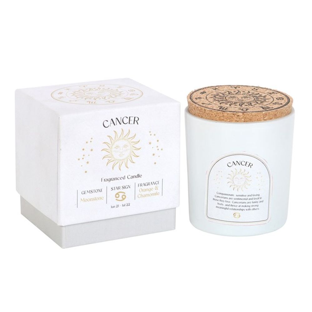 Cancer Orange & Chamomile Gemstone Zodiac Candle N/A