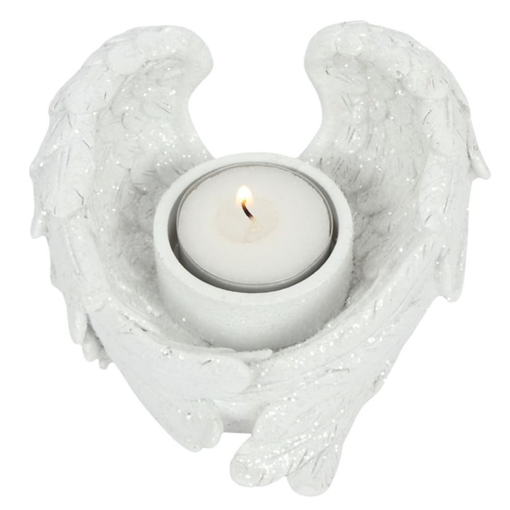 Glitter Angel Wing Candle Holder N/A