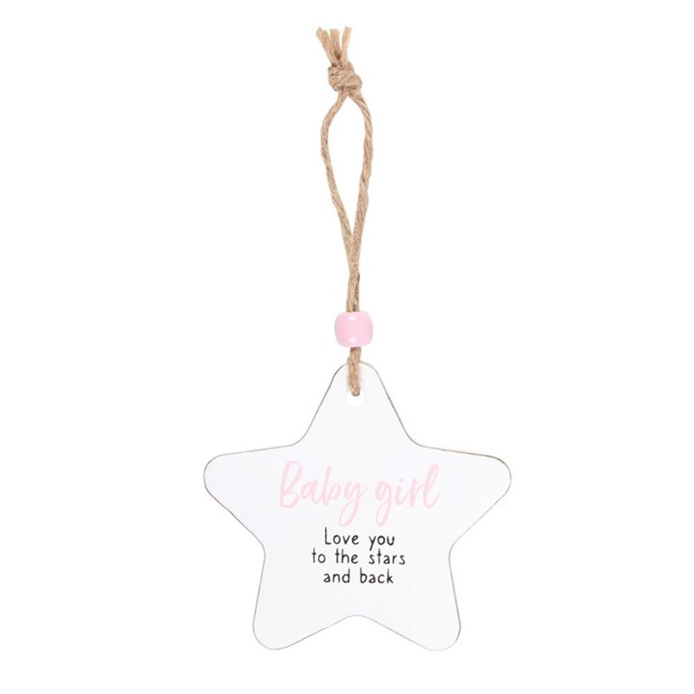 Baby Girl Hanging Star Sentiment Sign N/A