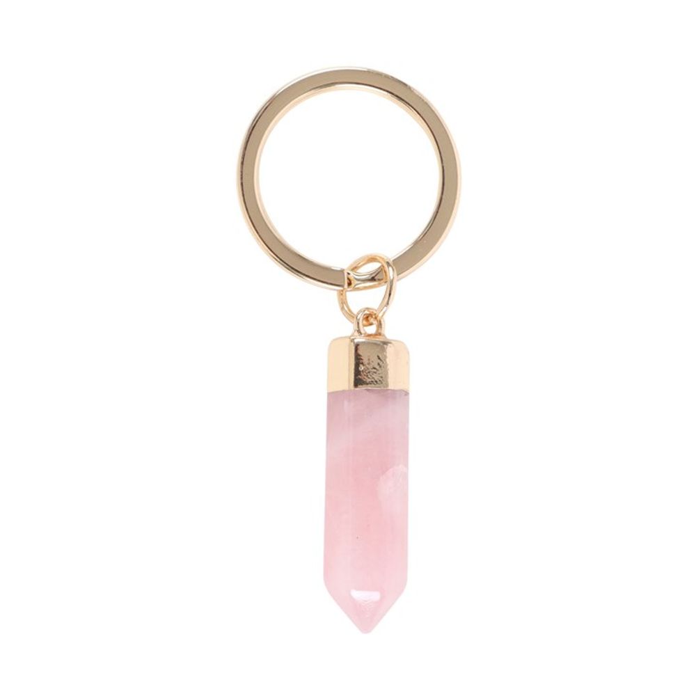 Rose Quartz Semi Precious Crystal Keyring N/A