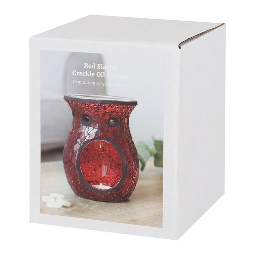 Large Red Crackle Glass Oil Burner N/A