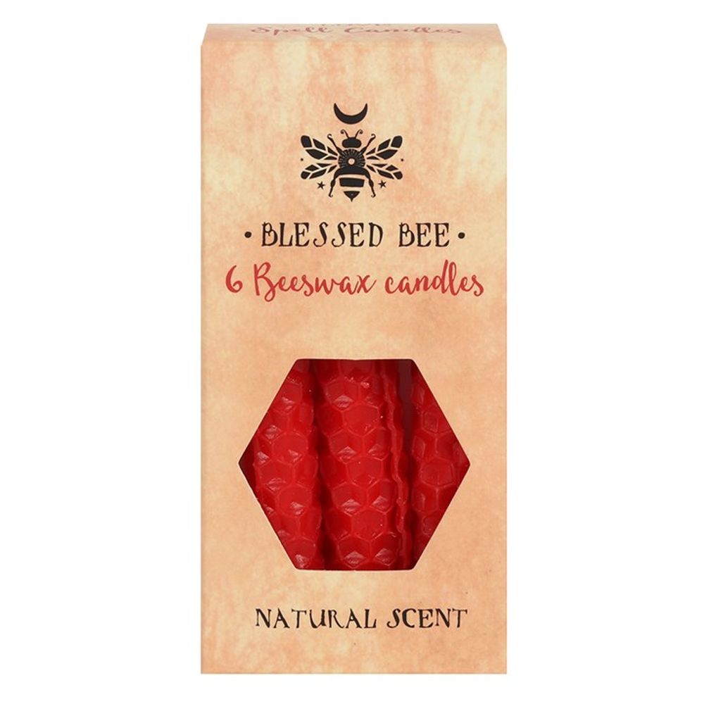 Set of 6 Red Beeswax Spell Candles N/A