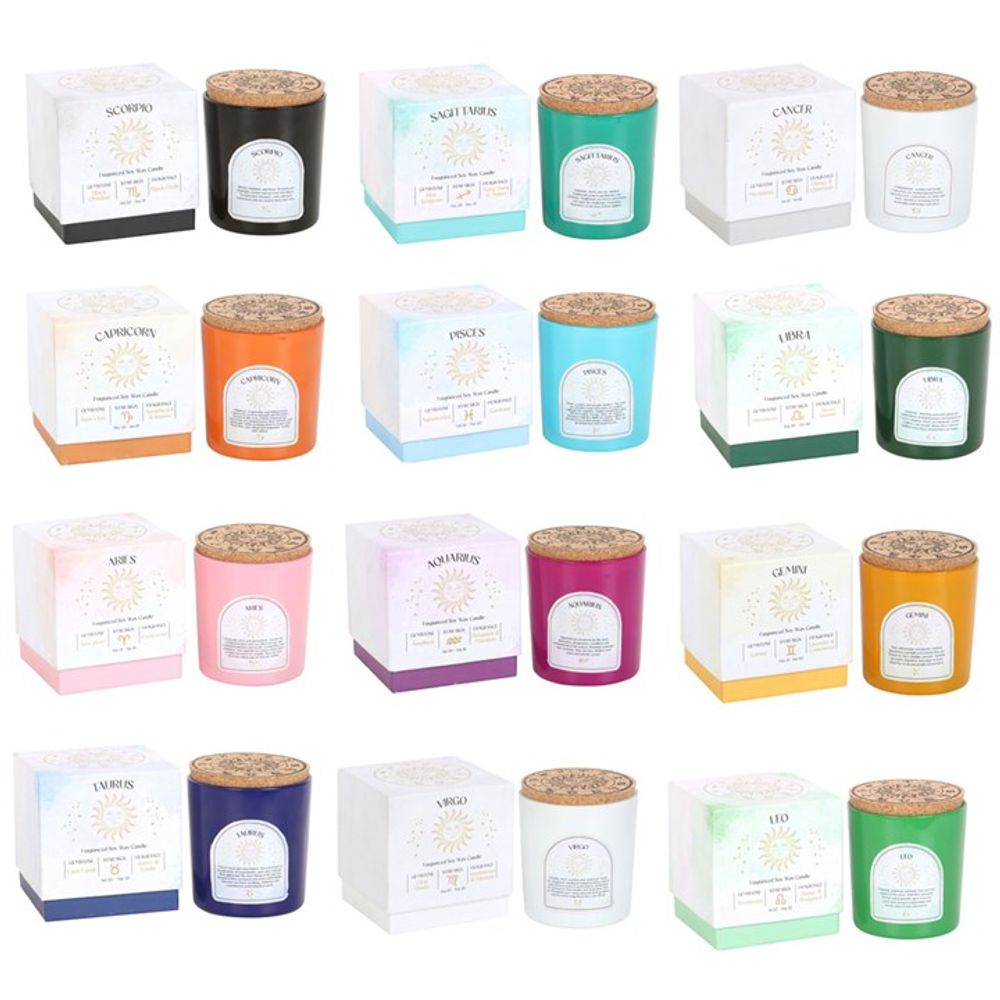 Set of 12 Zodiac Gemstone Candles N/A