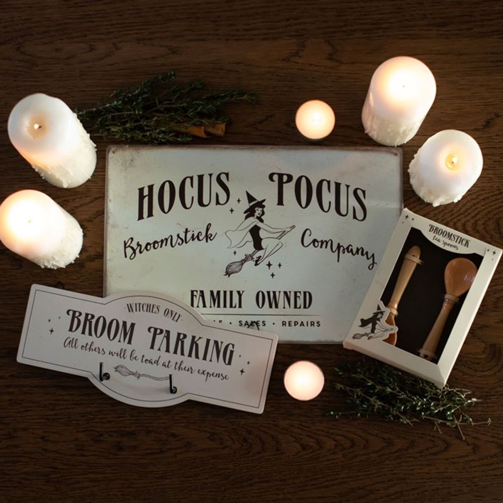 Hocus Pocus Broomstick Company Metal Hanging Sign N/A