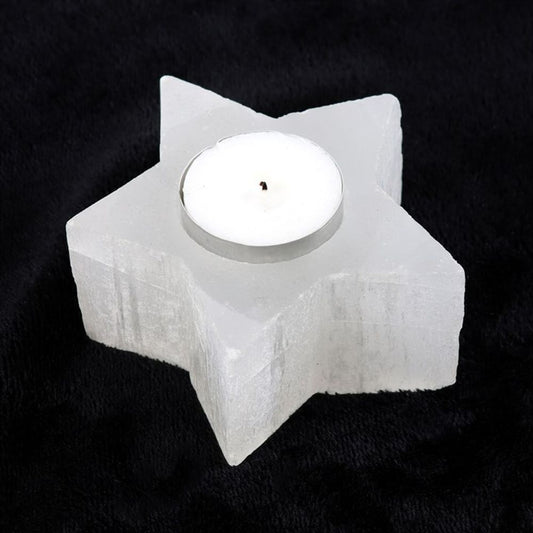 Selenite Star Tealight Holder N/A