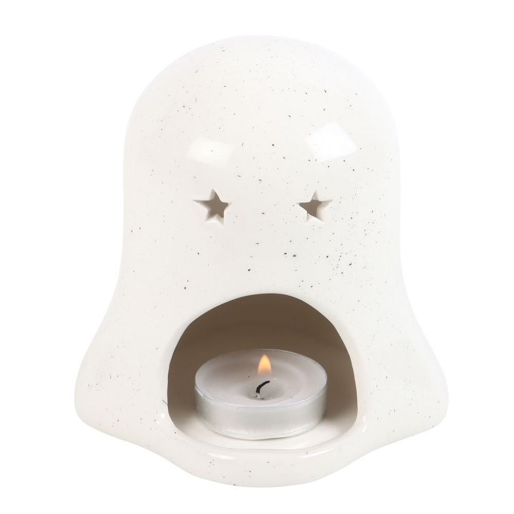 Ghost Shaped Tealight Candle Holder with Pumpkin N/A