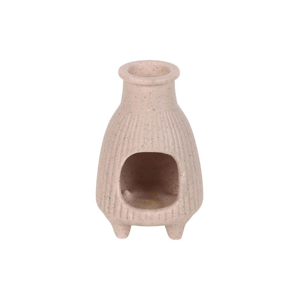 Greige Ribbed Palo Santo Burner N/A