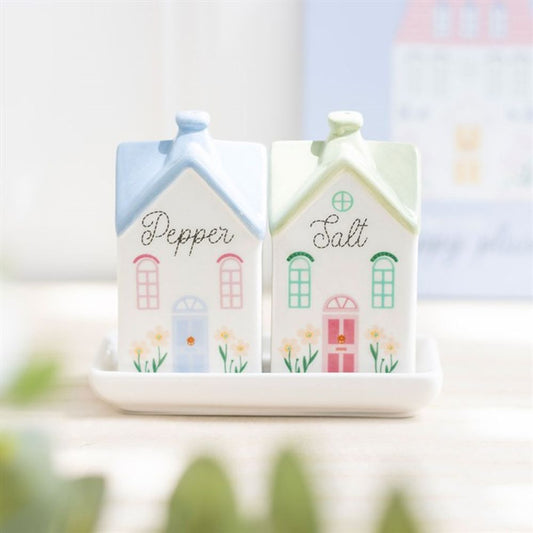 Pastel House Salt and Pepper Shakers N/A