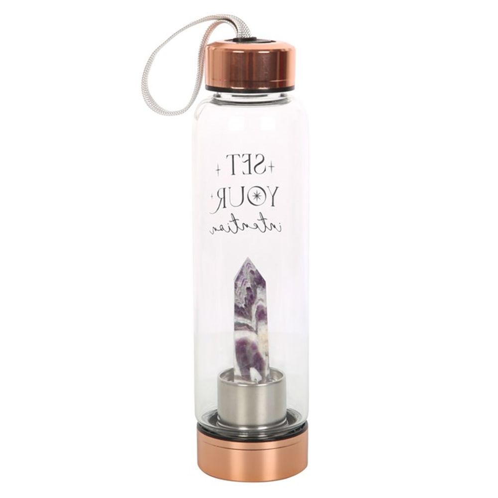 Amethyst Set Your Intention Glass Water Bottle N/A