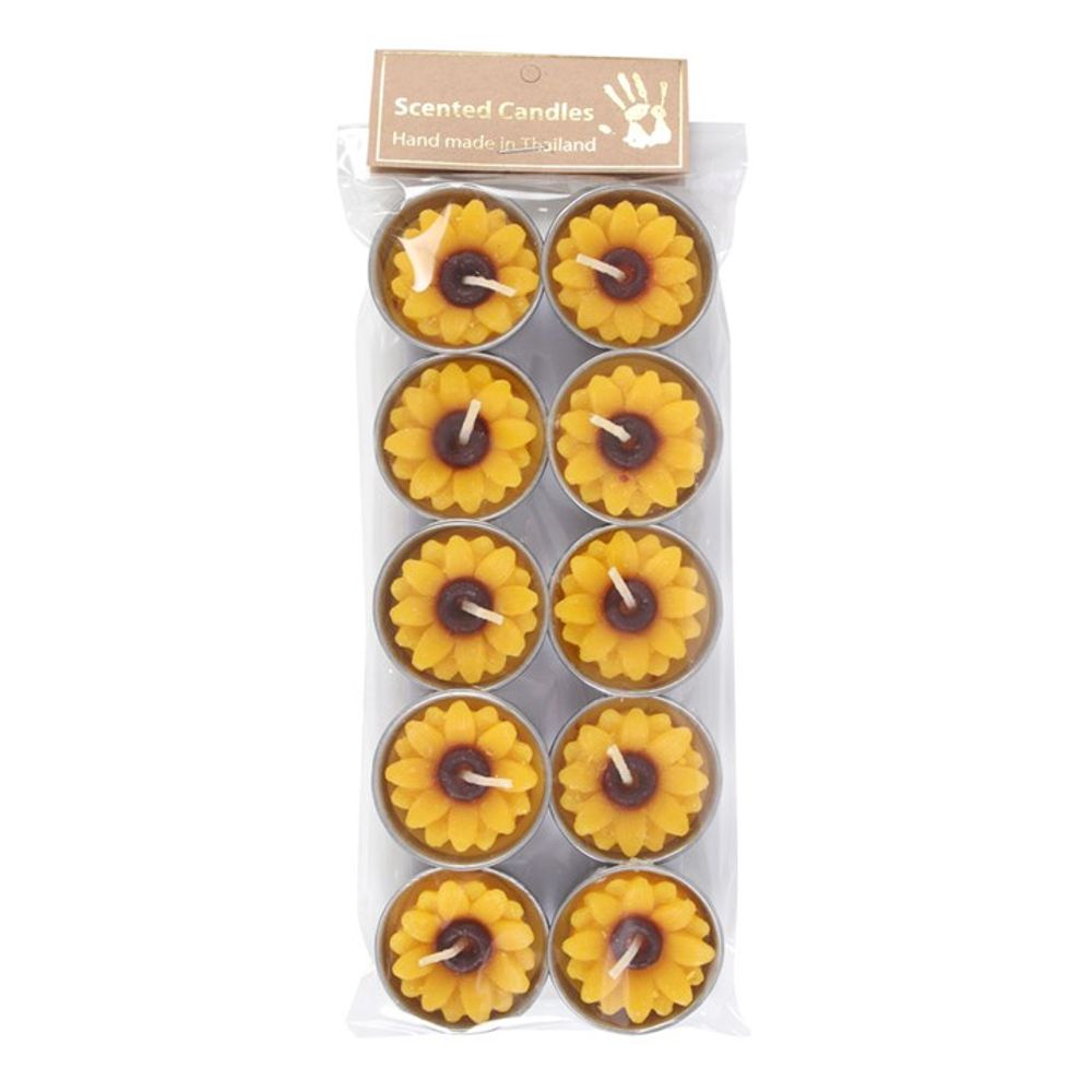 Set of 10 Yellow and Orange Sunflower Candles N/A