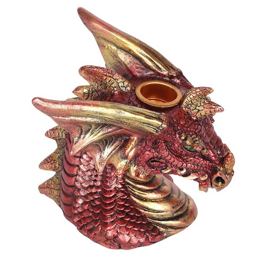 Small Red Dragon Head Backflow Incense Burner N/A