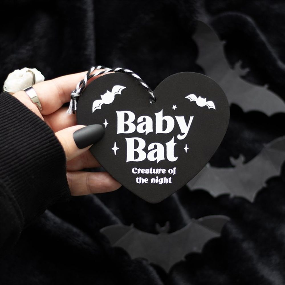 Baby Bat Hanging Heart Sign N/A