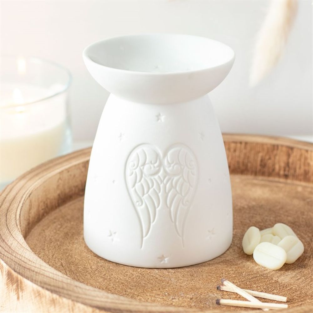 White Ceramic Angel Wings Oil Burner N/A