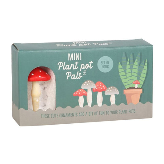 Set of 4 Mini Mushroom Plant Pot Pals N/A