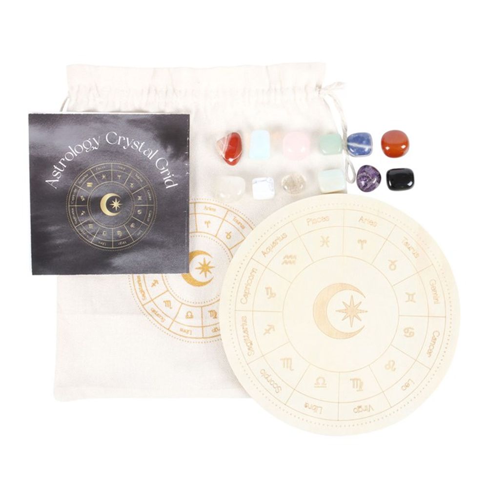 Astrology Wheel Crystal Grid Set N/A