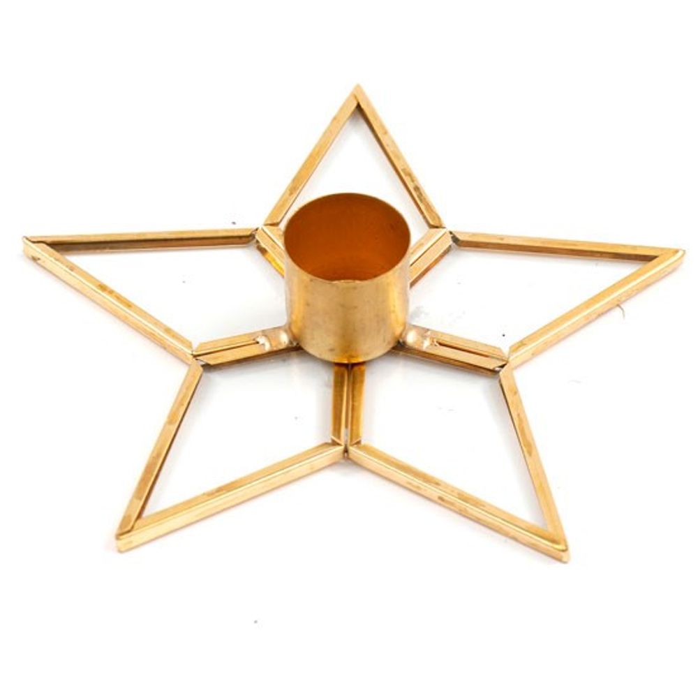 Gold Star Glass and Metal Candle Holder N/A