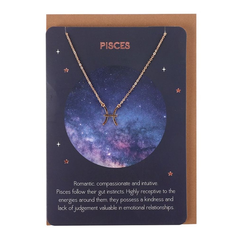 Pisces Zodiac Necklace Card N/A