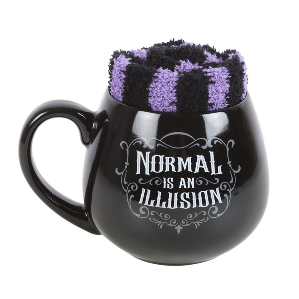 Normal is an Illusion Gothic Mug and Socks Set N/A