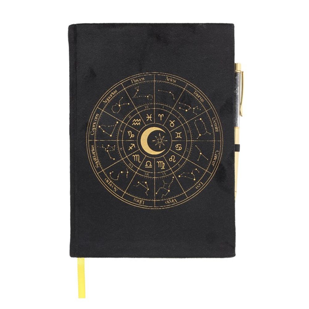 Astrology Wheel Journal with Black Obsidian Pen N/A