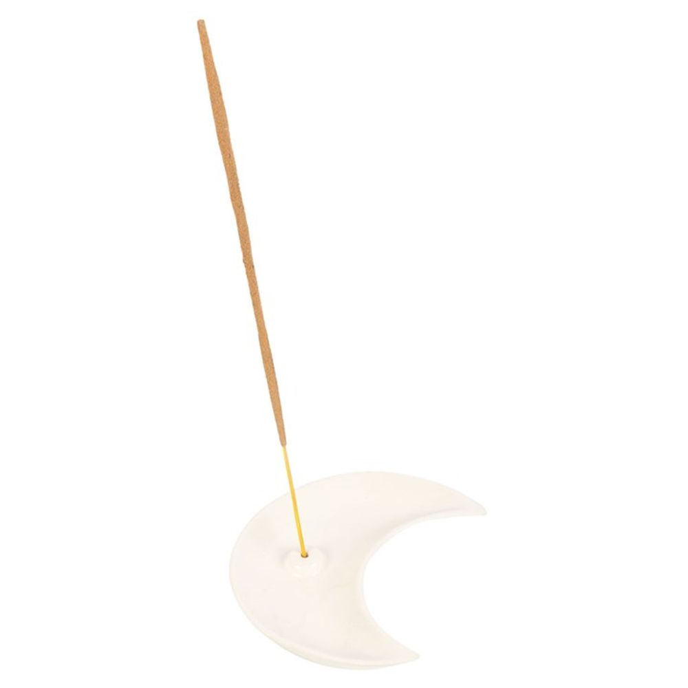 White Crescent Moon Incense Stick Holder N/A