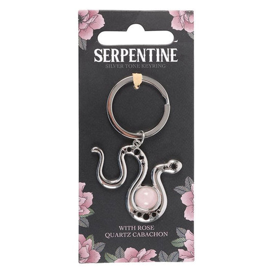 Snake Keyring with Rose Quartz Crystal N/A