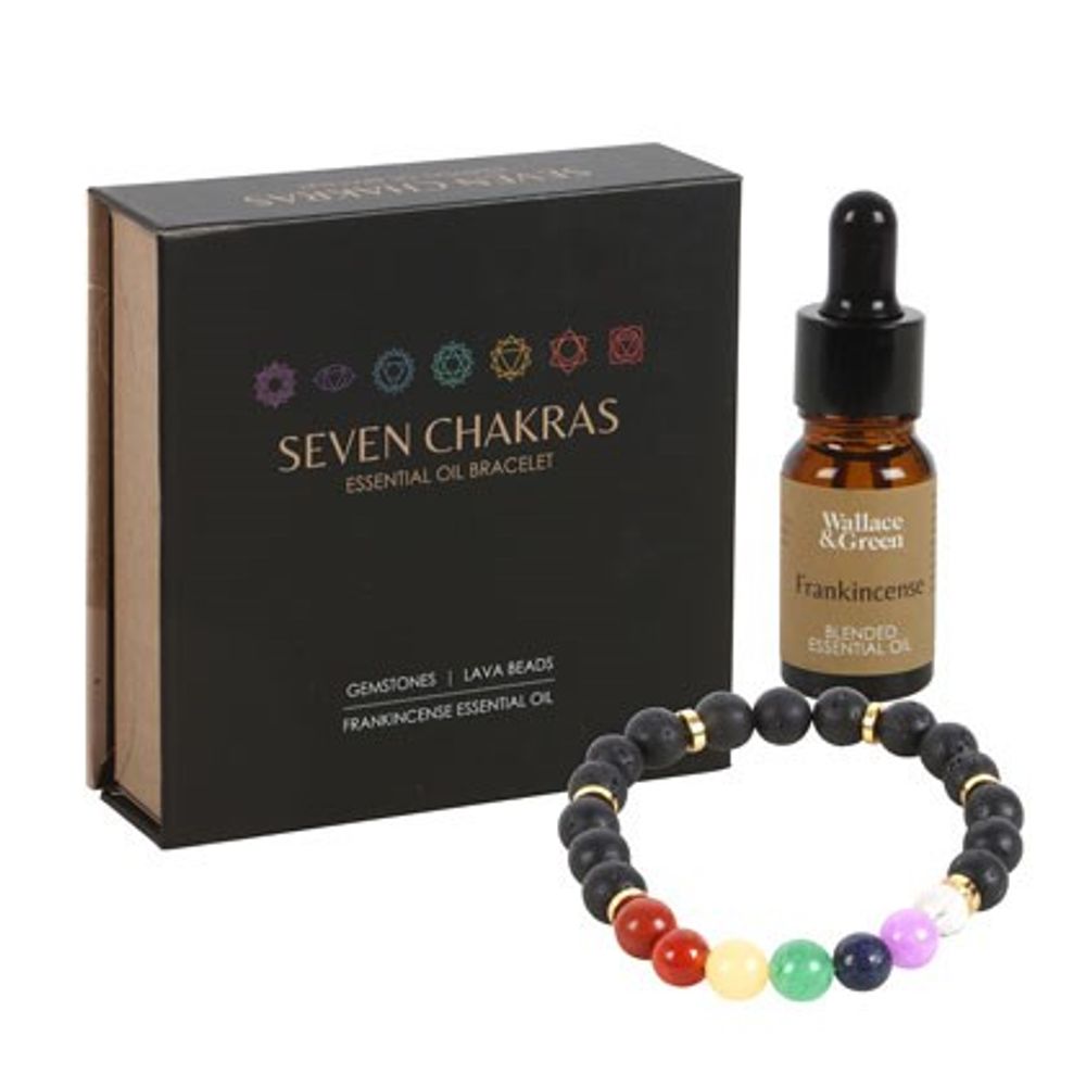 Seven Chakra Mixed Gemstone Essential Oil Bracelet N/A