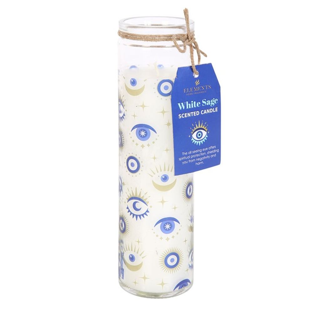 All Seeing Eye White Sage Tube Candle N/A