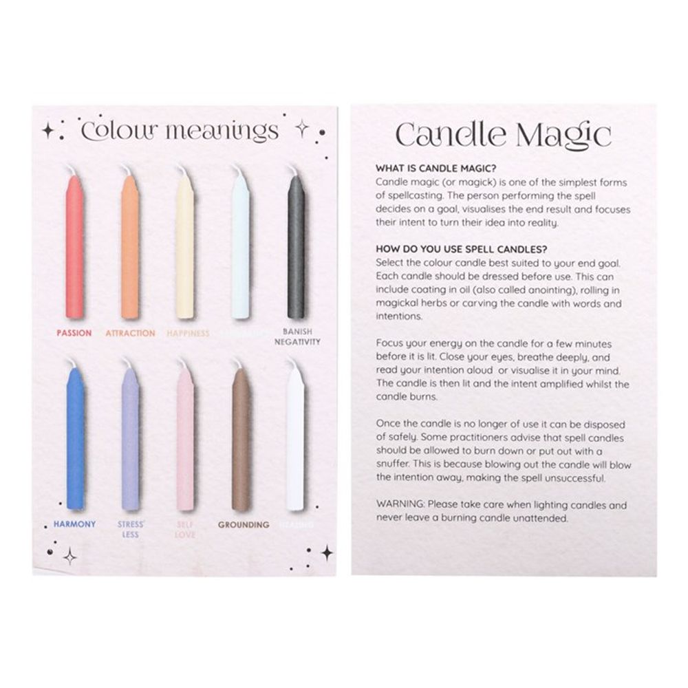 Pack of 12 Mixed Colour Spell Candles N/A