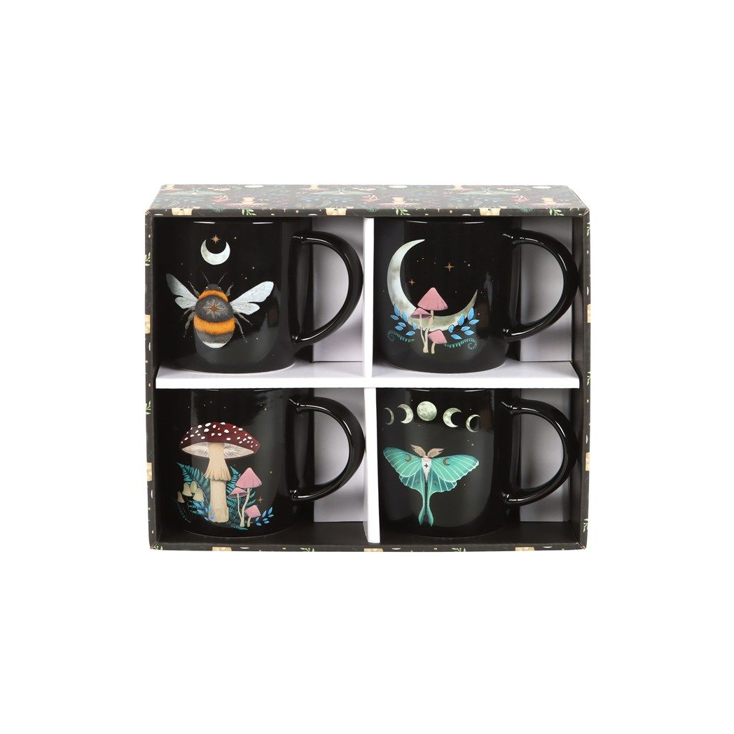 Set of 4 Dark Forest Mugs N/A