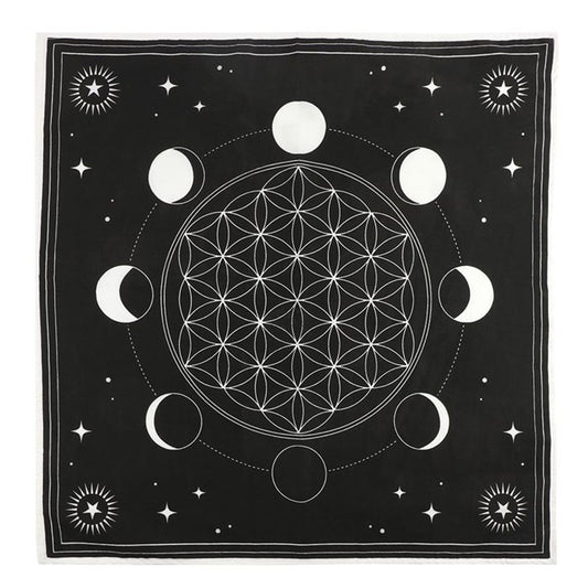 Moon Phase Crystal Grid Altar Cloth N/A