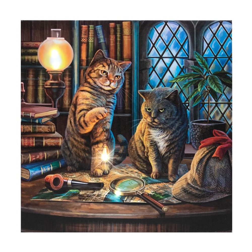 Purrlock Holmes Light Up Canvas Plaque by Lisa Parker N/A