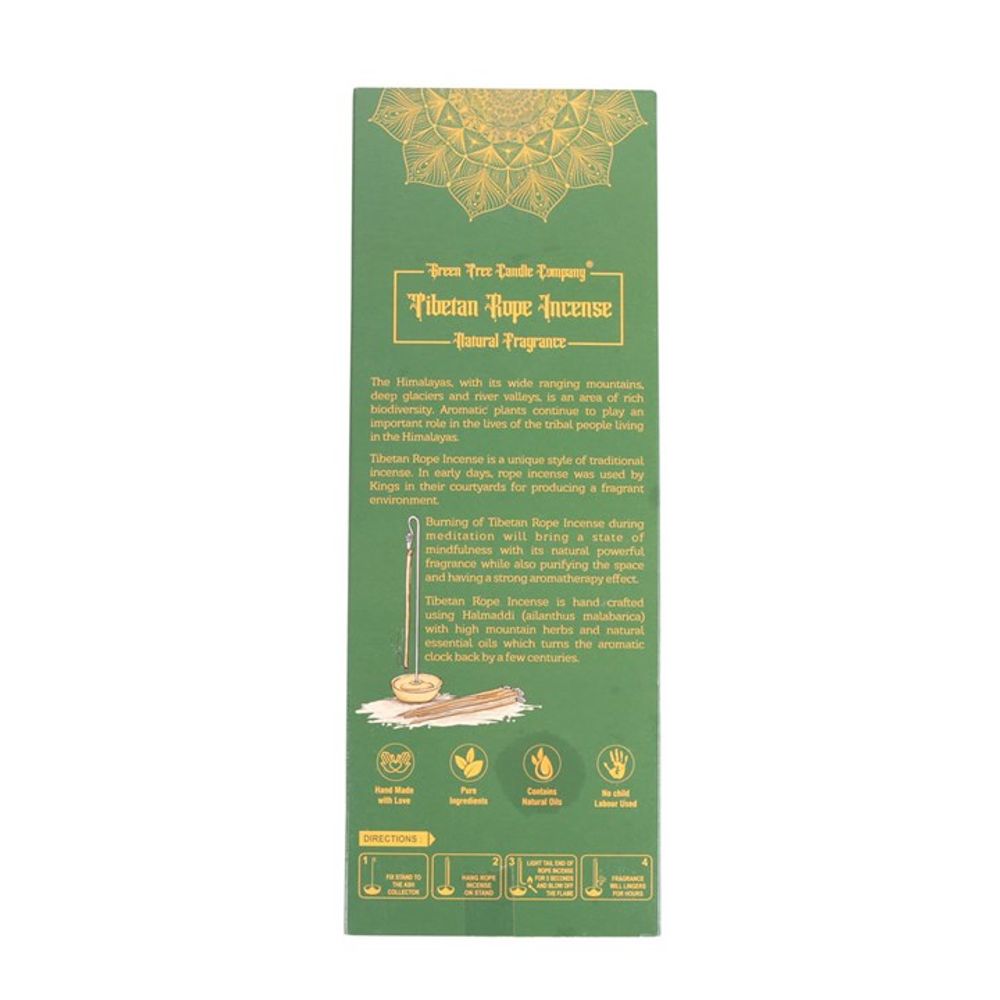 Sacred Ayurveda Tibetan Rope Incense with Holder N/A