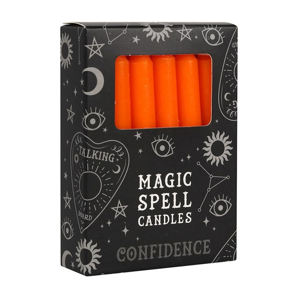 Set of 12 Orange 'Confidence' Spell Candles N/A