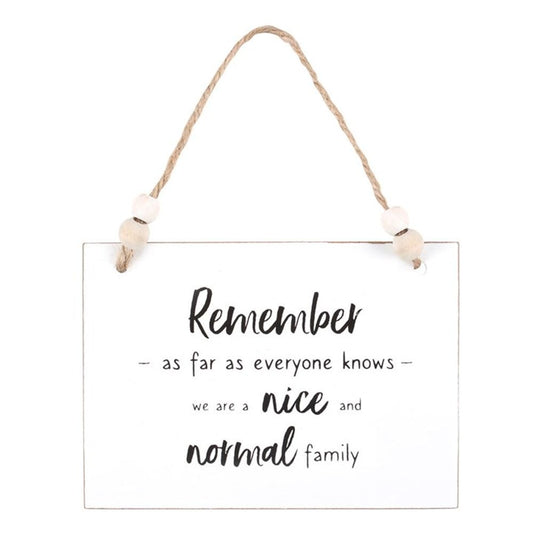 Nice And Normal Family Hanging Sign N/A