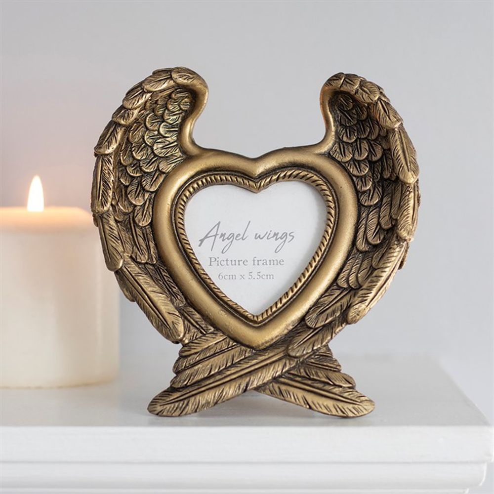 Antique Gold Angel Wing Photo Frame N/A