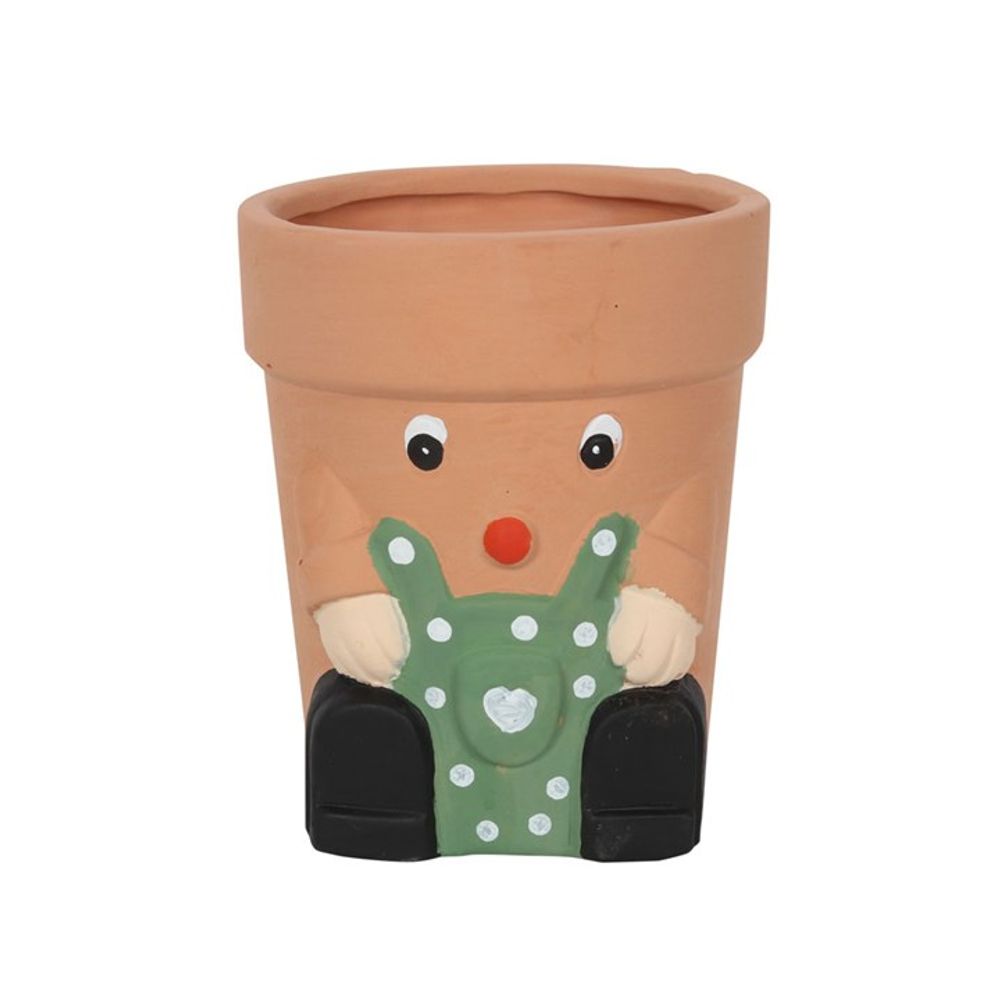 Green Pot Man Terracotta Plant Pot N/A