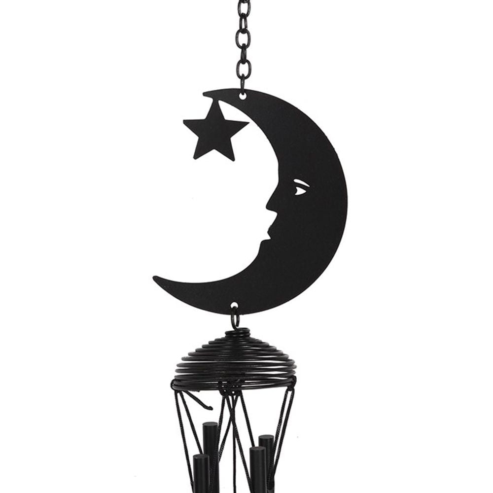 Black Crescent Moon Cutout Windchime N/A