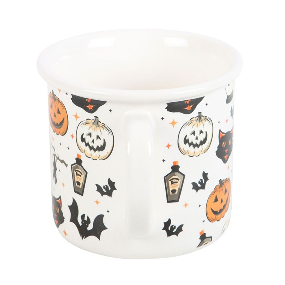 Spooky Cat and Pumpkin Print Mug N/A