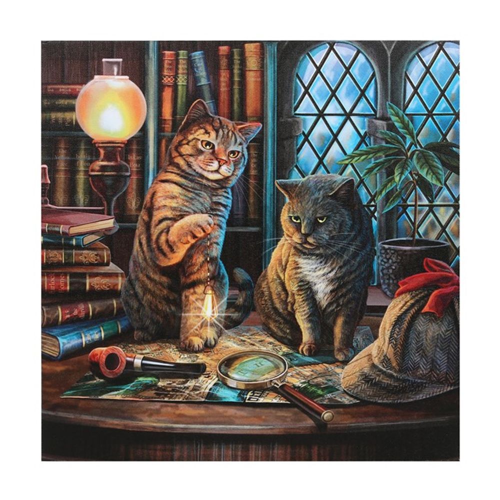 Purrlock Holmes Light Up Canvas Plaque by Lisa Parker N/A