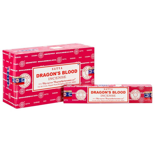 Set of 12 Packets of Dragon's Blood Incense Sticks by Satya N/A